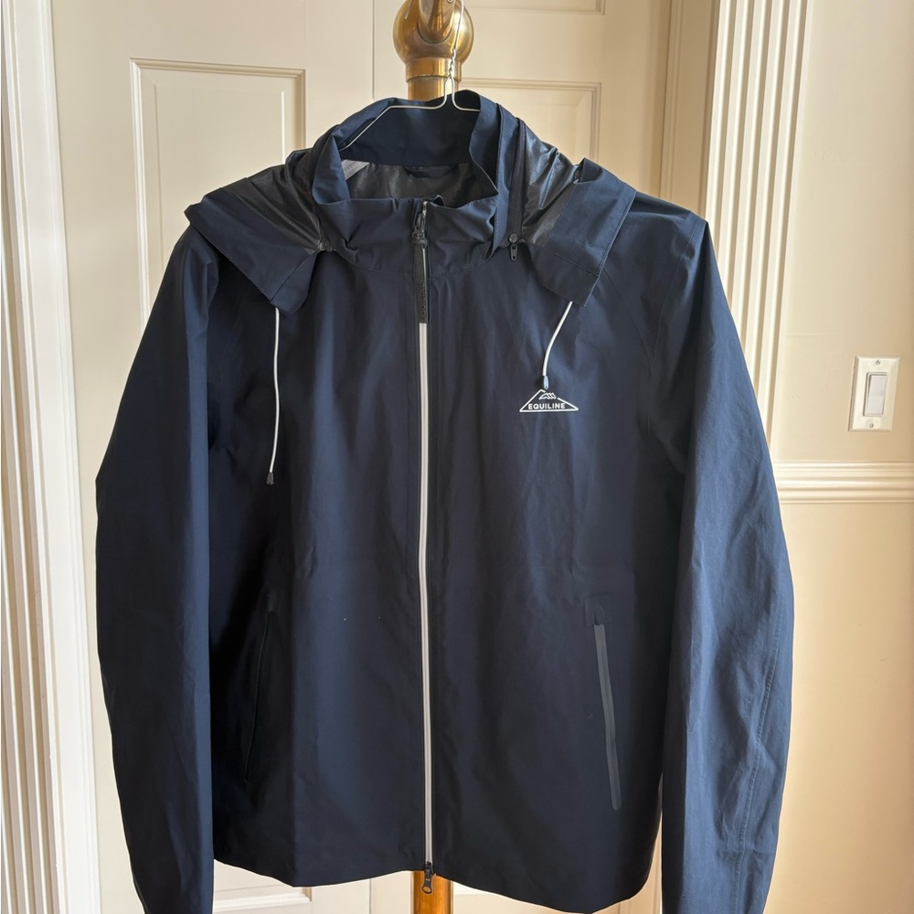 Unisex Navy Blue Rain Jacket